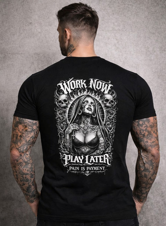 Pain is Payment White Print T-Shirt